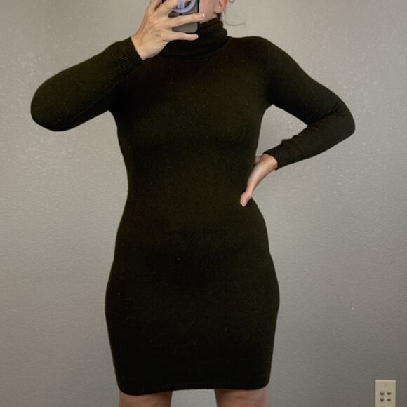 Ralph Lauren Black Label Olive Green Long Sleeve Turtleneck Sweater Dress Size S - Picture 1 of 7